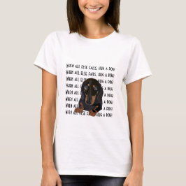 Kvinnors T-Shirt Dachshund Hug en Hund!