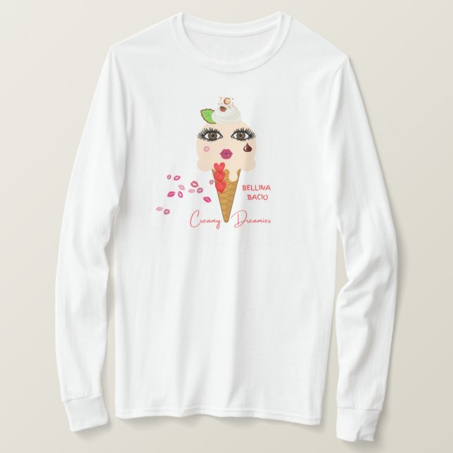 Kvinnors t-shirt Långärmad Bellina Bacio  (Design framsida)