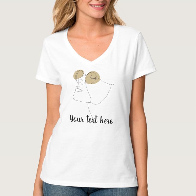 Kvinnors T-shirt med anpassad text & bild (Framsida)