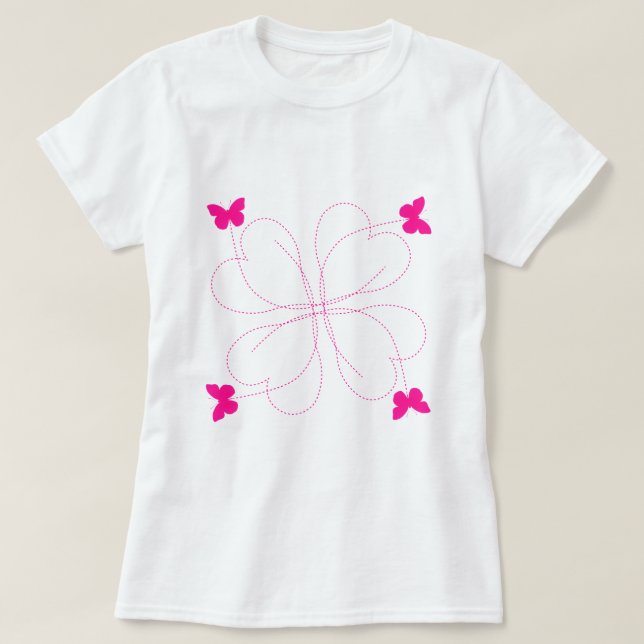 Kvinnors T-Shirt med Fjärilar (Design framsida)
