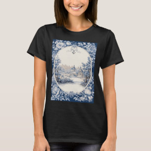 Kvinnors T-shirt med franskt blommönster