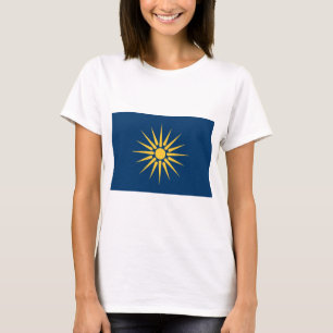 Kvinnors T-shirt med Makedoniens flagga, Grekland