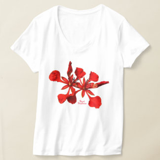 Kvinnors T-Shirt Royal Poinciana Blomma