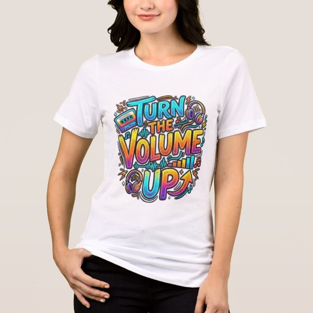 Kvinnors T-Shirt Skruva Upp Volymen (Framsida)