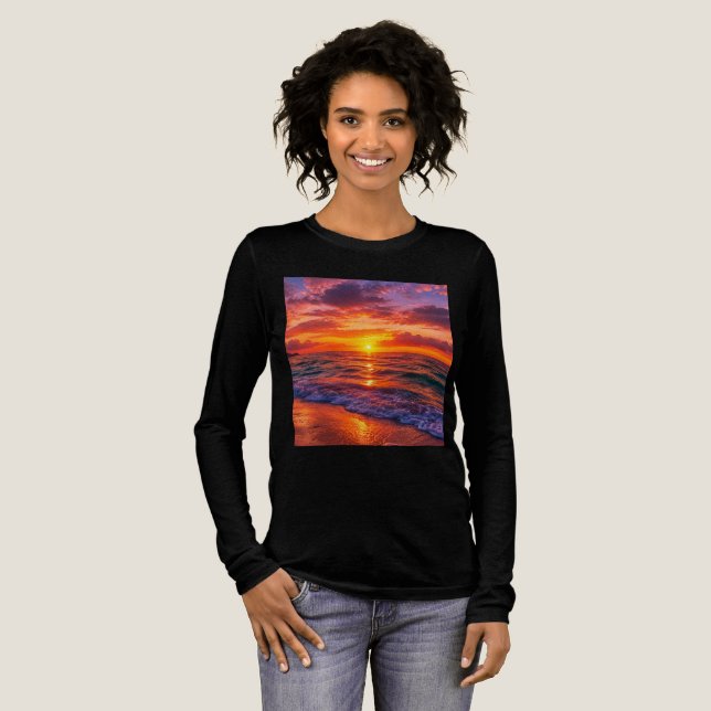 kvinnors t-shirt solnedgångsdesign (Hel framsida)