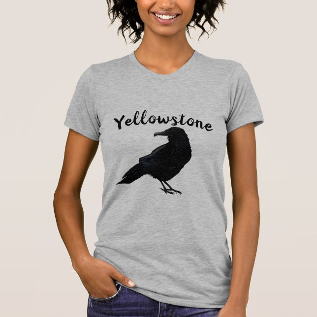 Kvinnors T-Shirt-Yellowstone Raven T Shirt (Framsida)
