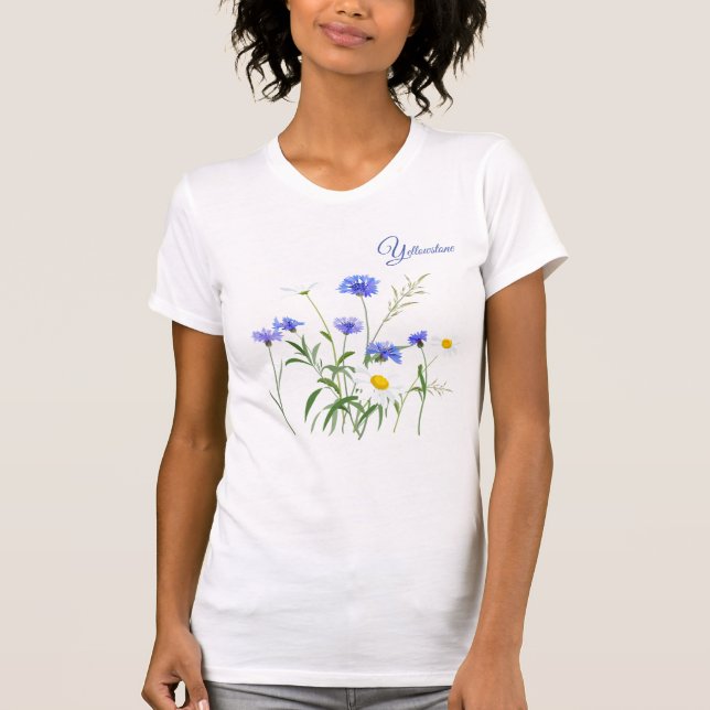 Kvinnors T-Shirt-Yellowstone Wildblommor T Shirt (Framsida)