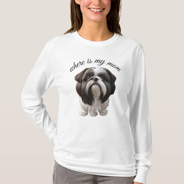 Kvinnors T-Shirts - Shih Tzu - var är min Mamma (Framsida)