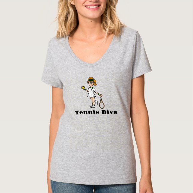 Kvinnors tennis Diva T-Shirt - Light Brown Hair (Framsida)