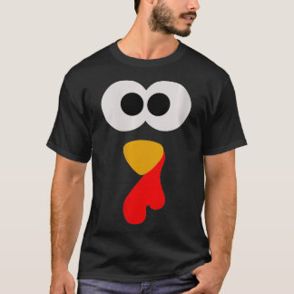 Kvinnors Thanksgiving Turkiet Ansikte Funny Graphi T Shirt