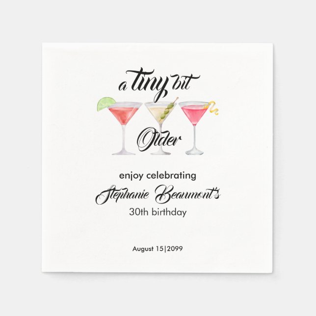 Kvinnors Tini lite äldre cocktail sommarfest Pappersservett (Framsidan)