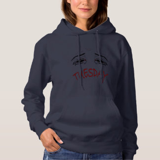 Kvinnors tisdagsutbrändhetshumör - Distressed hood T Shirt