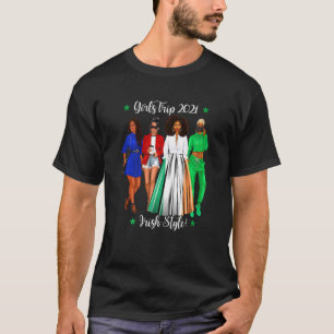 Kvinnors tjejresa irländsk semester svart kvinna h t shirt