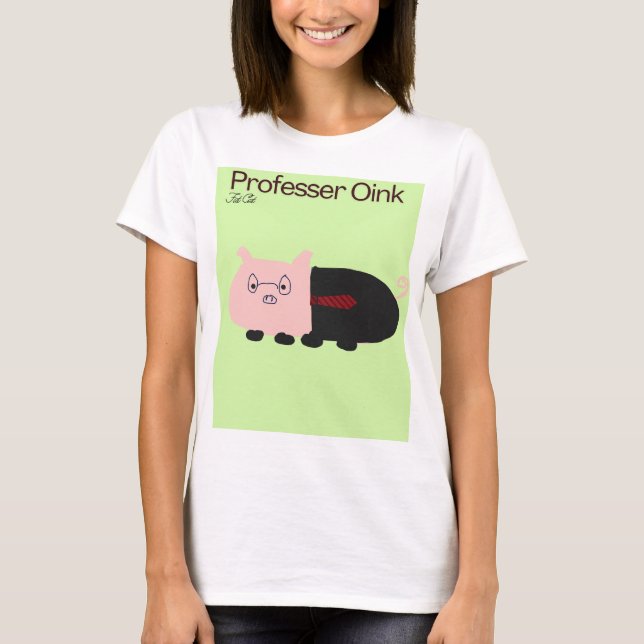 Kvinnors tjock, kattvän, professur gris t shirt (Framsida)