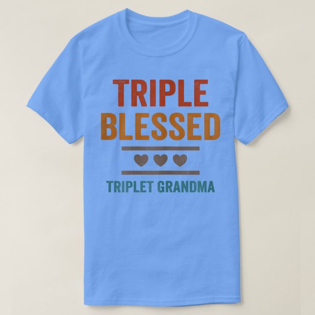 Kvinnors trippelfärgade triplet Grandma Barnbarn F T Shirt (Design framsida)