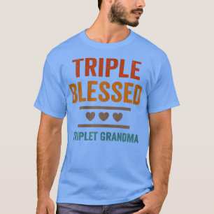 Kvinnors trippelfärgade triplet Grandma Barnbarn F T Shirt
