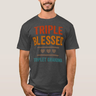 Kvinnors trippelfärgade triplet Grandma Barnbarn F T Shirt