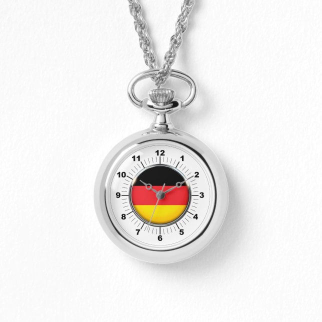 Kvinnors tyska Flagga Wraparound Silver Watch Armbandsur (Framsida)