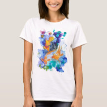 Kvinnors unika Koi-karp Skriv ut T-shirt