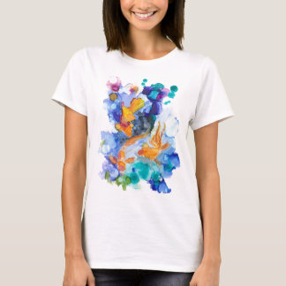 Kvinnors unika Koi-karp Skriv ut T-shirt