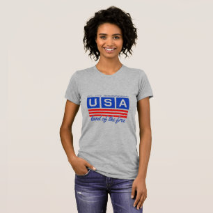 Kvinnors USA Land of the Free T-Shirt