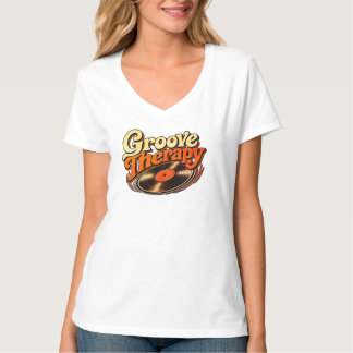 Kvinnors V-hals Got Vinyl & Groove-terapi T Shirt