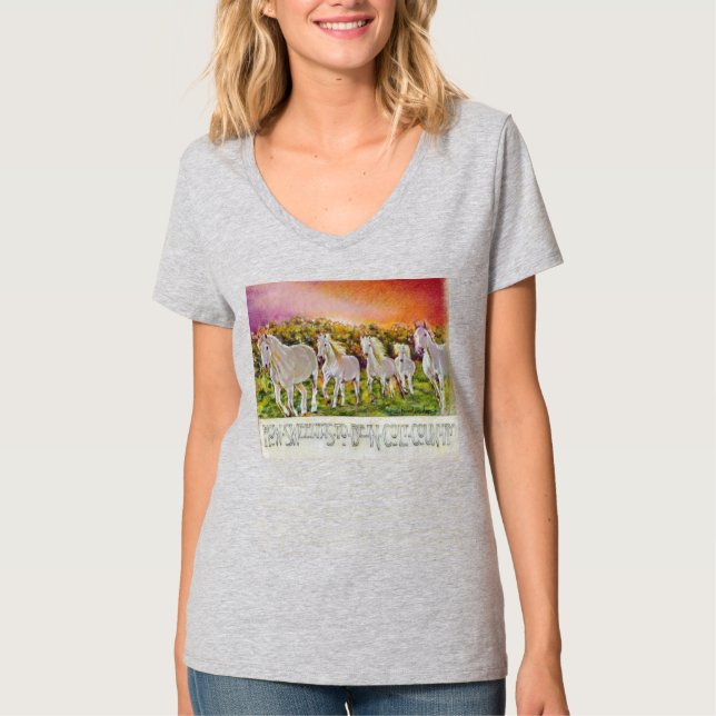 Kvinnors V-nacke T Shirt (Framsida)