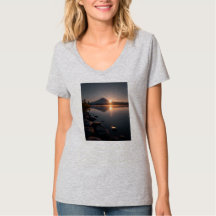 Kvinnors V-ringad t-shirt