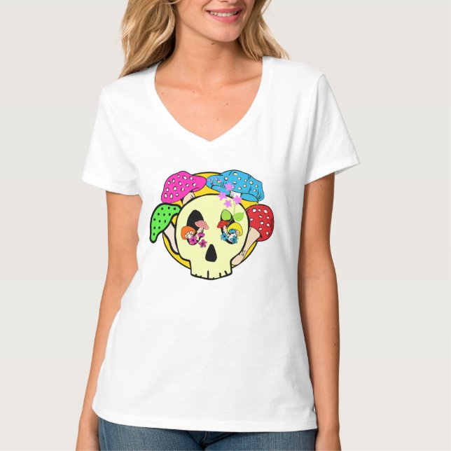 Kvinnors V-ringad t-shirt (Framsida)