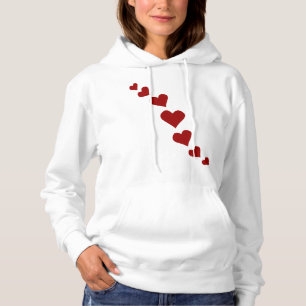 Kvinnors Valentineser Hoodies Dam Kärlek Sweatshir Tee