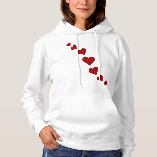Kvinnors Valentineser Hoodies Dam Kärlek Sweatshir Tee (Framsida)