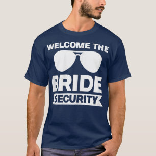 Kvinnors välkomnabliden brud säkerhet bröllop t shirt