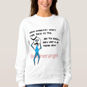 Kvinnors vanliga sötskjorta, boomeranged t shirt