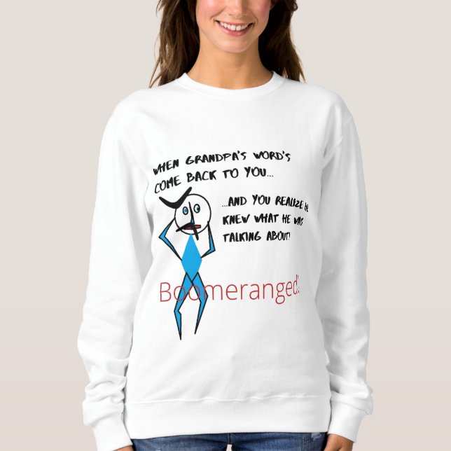 Kvinnors vanliga sötskjorta, boomeranged t shirt (Framsida)