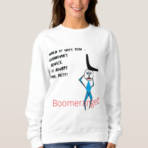 Kvinnors vanliga sötskjorta, boomeranged t shirt