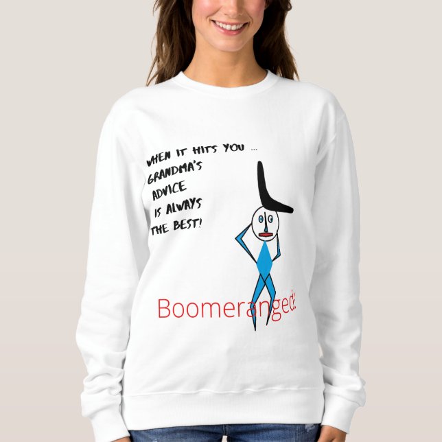 Kvinnors vanliga sötskjorta, boomeranged t shirt (Framsida)