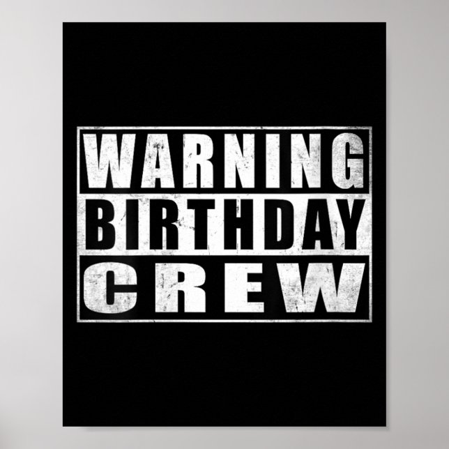 Kvinnors Varning Födelsedags Crew Roliga Citat 1 Poster (Framsidan)
