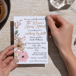 Kvinnors vårretreat Rosa blommande Boho kristen Inbjudningar