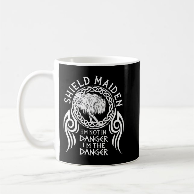 Kvinnors viking viking Fenrir sköldmö Lagertha Kaffemugg (Vänster)