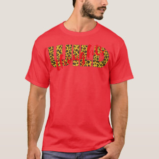 Kvinnors VILD Tankar Leopard Cheetah Print Red T Shirt