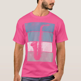 Kvinnors Vintage 70S 80S Saxophone Retro Jazz Sax T Shirt