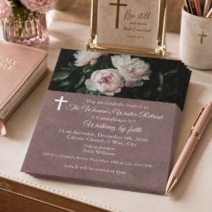 Kvinnors vinterseminarium Blush Rosa Blommig Kyrka Reklamblad