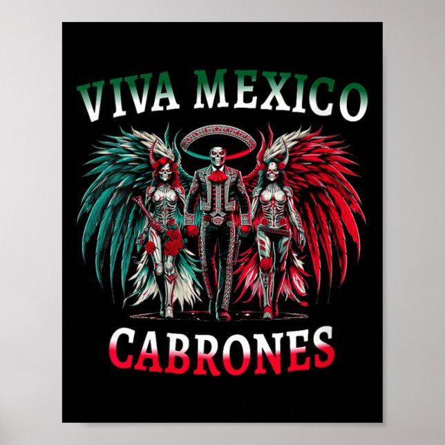 Kvinnors Viva Mexiko Dia De Los Muertos - Dag För  Poster (Framsidan)