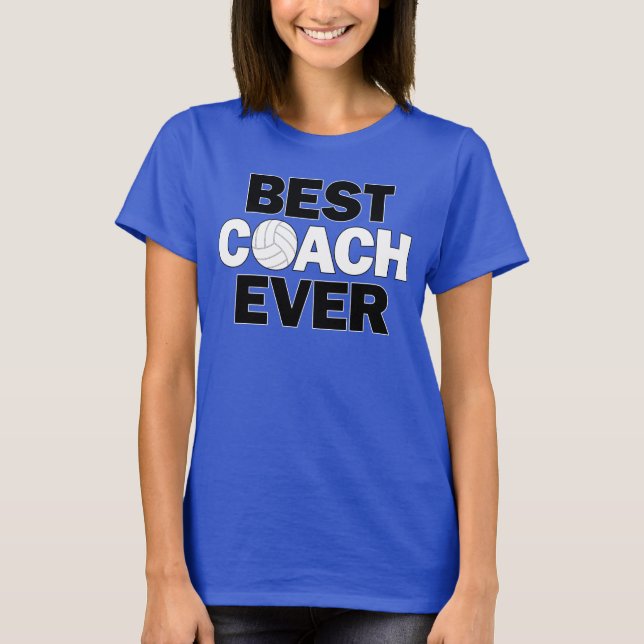 Kvinnors Volleyball Best Coach någonsin T-Shirt (Framsida)