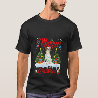 Kvinnors Xmas Träd Belysning Brittany Spaniel Hund T Shirt