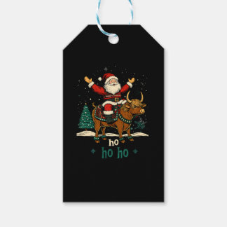 Kvinnors Xmas Träd Belysning Tomte Ridning Highlan Presentetikett