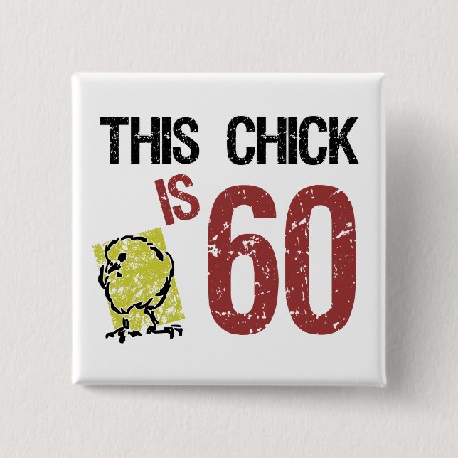 Kvinnors ynka 60:e födelsedag knapp (Framsida)