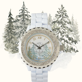 Kvinnoskogen Rhinestone Watch - Guld Armbandsur
