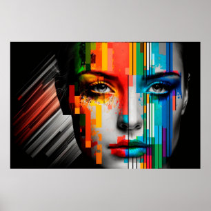 Kvinnostriderna Ansikte Färg Porträtt Poster