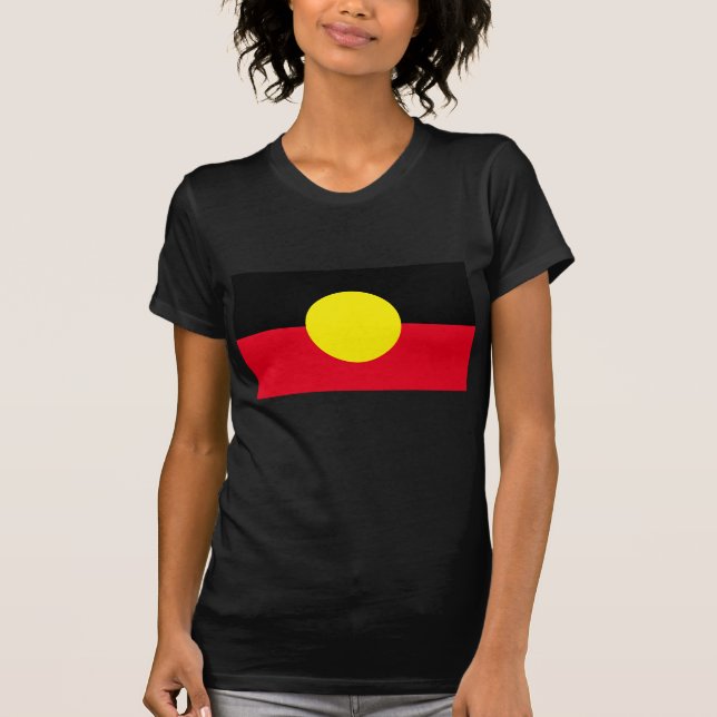 kvinnosvart Aboriginal flagga shirt T (Framsida)